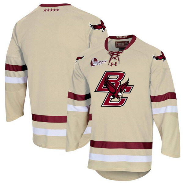 Men's Gold Boston College Eagles Custom Stitched Hockey Jersey